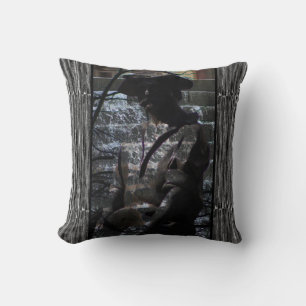 Oreiller décoratif gris et noir pour canapé