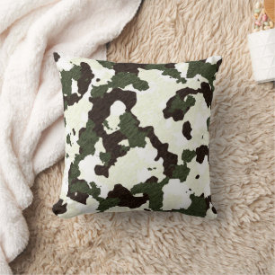 Oreiller décoratif gris marron blanc Camouflage