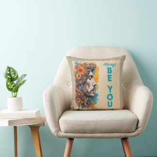 Oreiller décoratif inspirant "Toujours être toi"