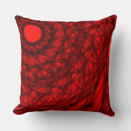 oreiller décoratif noir et rouge