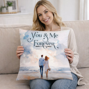 Oreiller décoratif romantique You & Me Forever