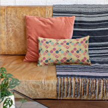 Oreiller décoratif vert mangue/menthe à pois