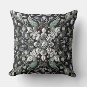 Oreiller décoratif violet argenté