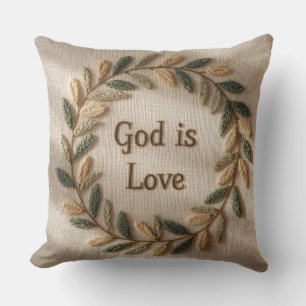 Oreiller Dieu Est Amour – Décoration de Maison Chr