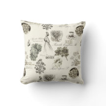 Oreiller élégant à motif floral vintage
