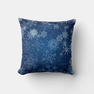 Oreiller élégant flocon de neige bleu !