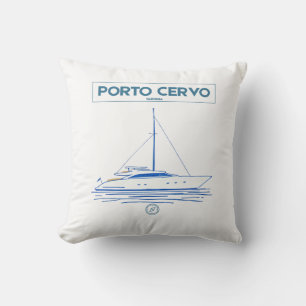 Oreiller en coton bleu marine pour cabine de yacht