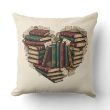 Oreiller en forme de cœur pour amoureux des livres