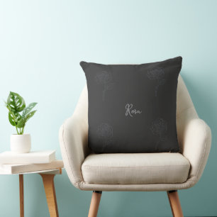 Oreiller en ligne d'art minimaliste Rosa