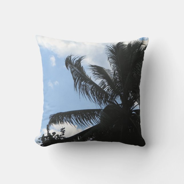 oreiller extérieur à lancer avec palmier (Recto)