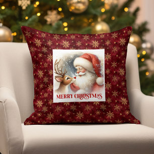 Oreiller festif de Noël Rudolph Père Noël