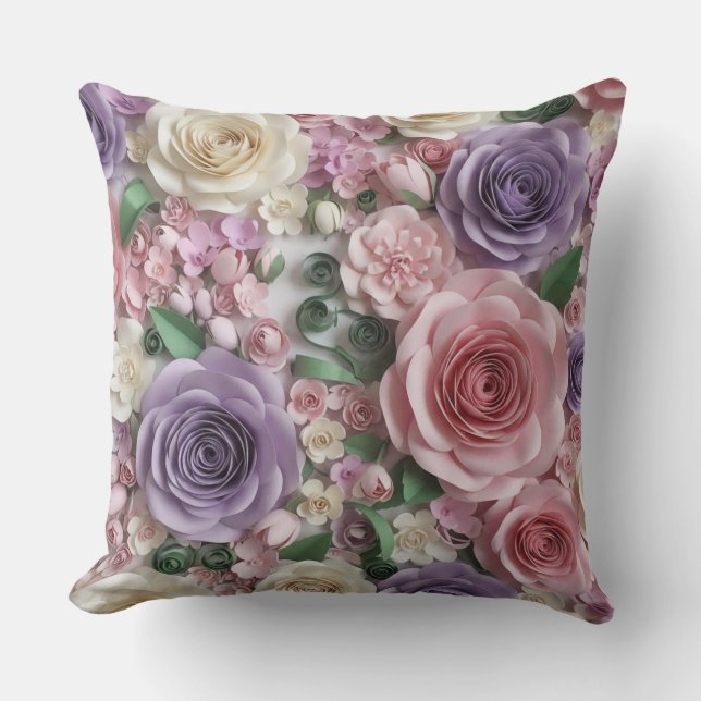 Oreiller fleuri romantique (Recto)