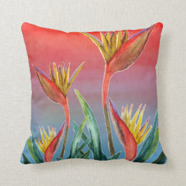 Oreiller floral tropical Bird of Paradise