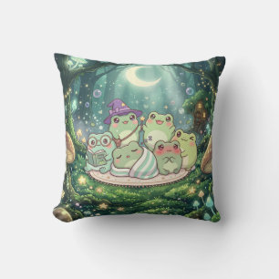 Oreiller Forêt de Grenouilles au Clair de Lune