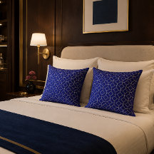 Oreiller géométrique bleu royal