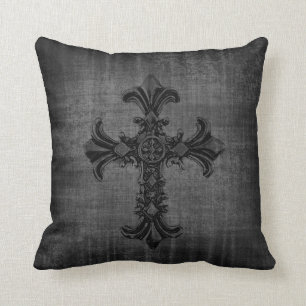 Oreiller gothique Croix Sombre
