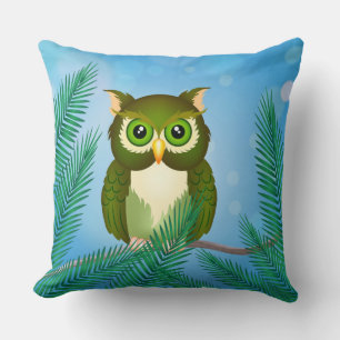 Oreiller Hibou Vert