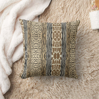 Oreiller Imprimé Zèbre en Relief Animal Beige