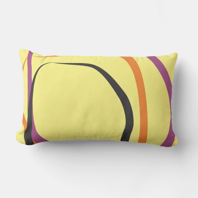 Oreiller jaune avec accents pourpre et tangerin (Recto)