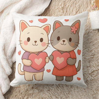 Oreiller jetable Cute Bunny Cats Heart