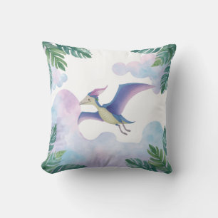 Oreiller jetable Dinosaure Violet Fantaisiste dans