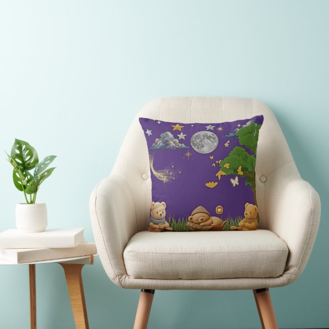 Oreiller jetable double face Teddy thème jour et n (Chaise)