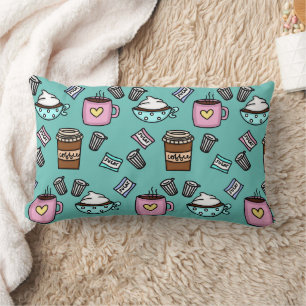oreiller jetable turquoise et rose