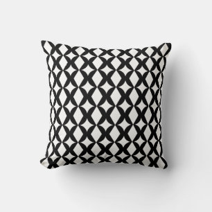 Oreiller jeté à motif abstrait noir et blanc