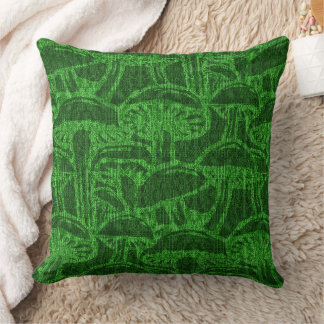 Oreiller jeté à motif d'histoire de champignon