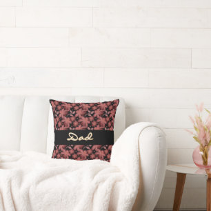 Oreiller jeté à motif floral personnalisé en rouil