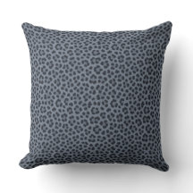 Oreiller jeté à motif imprimé guépard gris