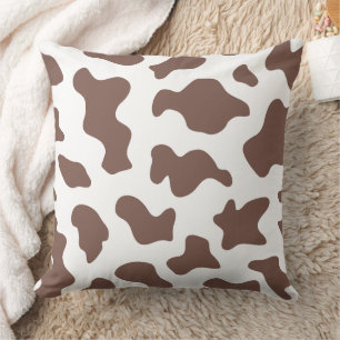 Oreiller jeté à motif imprimé vache tacheté de fer