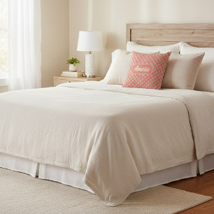 Oreiller jeté à pois corail personnalisé