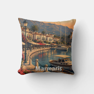 Oreiller jeté affiche de voyage Marmaris Turquie v
