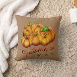 Oreiller jeté automne citrouille