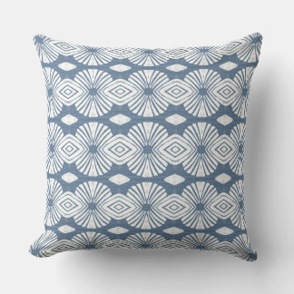 Oreiller jeté bleu et blanc moderne côtier
