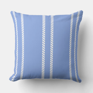 Oreiller jeté bleu pervenche classique avec rayure