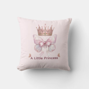 Oreiller jeté Couronne Papillon Rose Princesse Roy