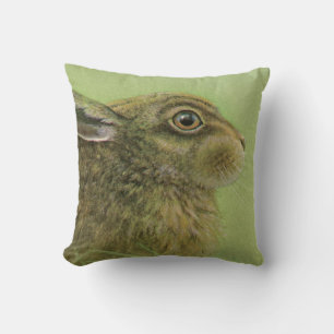 Oreiller jeté d'art animal de lapin
