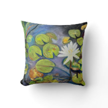 Oreiller jeté de nénuphar en fleurs