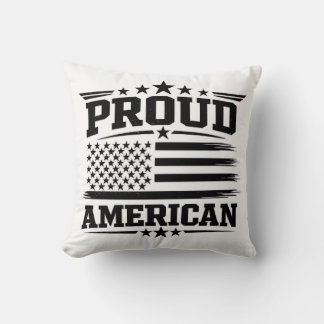 Oreiller jeté drapeau américain blanc fier