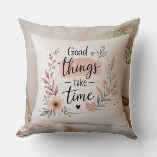 Oreiller jeté en coton floral esthétique