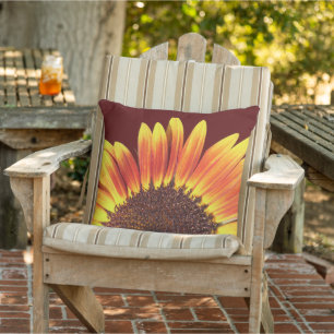 Oreiller jeté floral Lever de soleil Tournesol