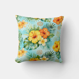 Oreiller jeté floral tropical doux