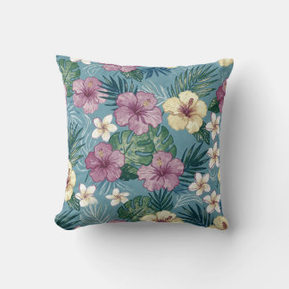 Oreiller jeté floral tropical lumineux