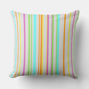 Oreiller jeté gris personnalisé motif rayures colo