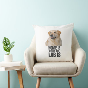 Oreiller Jeté Home Is Where the Lab Is