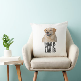 Oreiller Jeté Home Is Where the Lab Is