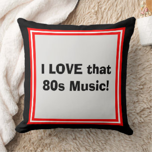 Oreiller jeté J'adore la musique des années 80