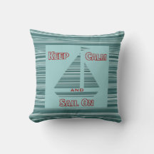 Oreiller jeté Keep Calm & Sail On